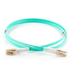 GroupGear 1m Duplex Fibre Optic Multi-Mode Cable OM4 50/125 Micron LC to LC - Aqua