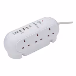 connektgear 27-6020S/USB power extension 2 m 6 AC outlet(s) Indoor White - Additional view 2