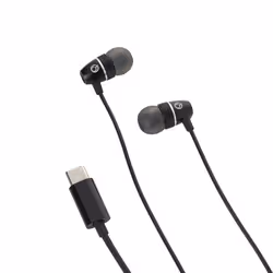 connektgear HP535 USB Type C Wired Earphone with Noise Isolation and In-line Mic - Black