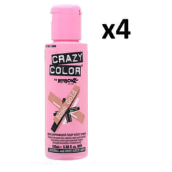 4 X Crazy Color Renbow Semi-Permanent Hair Colour Cream Dye 100ml Box of Four-Rose Gold