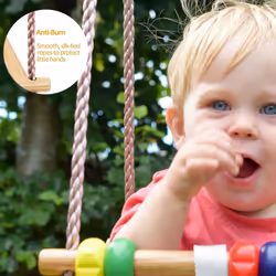 Hardwood Baby Swing Seat (Beech) with Safety Harness and Play Beads Lovely Cradle Swing for Garden or Nursery