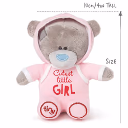 Tiny Tatty Teddy 'Cutest Little Girl' Bear in Pink Baby Grow - Official Collection
