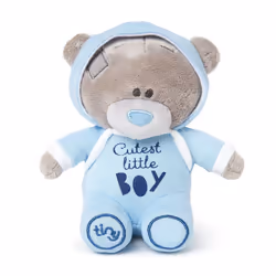 Tiny Tatty Teddy 'Cutest Little Boy' Bear in Blue Baby Grow - Official Collection