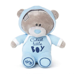 Tiny Tatty Teddy 'Cutest Little Boy' Bear in Blue Baby Grow - Official Collection