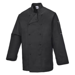 Portwest Somerset Chefs Jacket Colour: Black, Size: 3XL