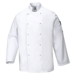Portwest Suffolk Chefs Jacket - White, L