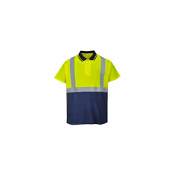 Hi-Vis 2-Tone Polo Shirt - Yellow & Navy, Large