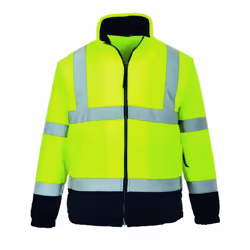 Portwest Hi-Vis 2 Tone Fleece Colour: Yellow/Navy, Size: L