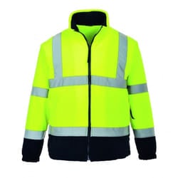 Portwest Hi-Vis 2 Tone Fleece Colour: Yellow/Navy, Size: L
