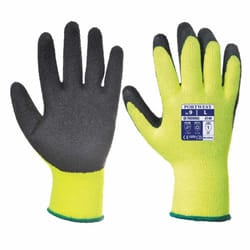 Portwest - 1 Pair Pack Thermal Hand Protection Grip Glove - Large, Yellow/Grey