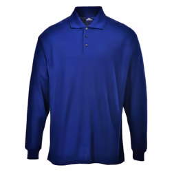 Portwest Genoa Long Sleeved Polo Shirt - Navy, XXL