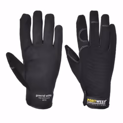 Portwest - 1 Pair Pack General Utility Hand Protection - High Performance Glove - Large, Black