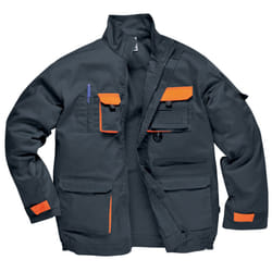Portwest Mens Contrast Hardwearing Workwear Jacket (TX10) - XL, Grey/Orange