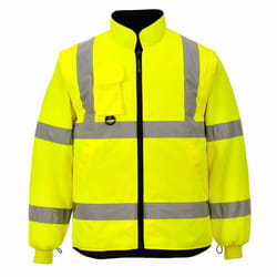 Portwest - Hi-Vis Safety Workwear 7-in-1 Traffic Workwear Jacket - 4XL, Yellow