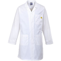Portwest Anti-Static ESD Coat - White, M