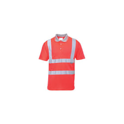 Hi-Vis S/S Polo Shirt - Red, 2XL