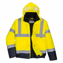 Portwest Hi-Vis Two Tone Bomber Jacket - Yellow/Navy, M
