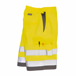Portwest Hi-Vis Poly-Cotton Shorts Colour: Yellow/Grey, Size: M