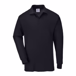 Portwest Genoa Long Sleeved Polo Shirt - Black, S