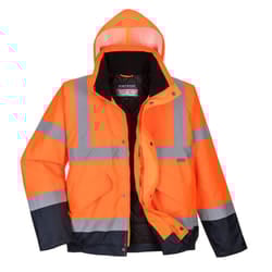 Portwest Hi-Vis Two Tone Bomber Jacket - Orange/Navy, XXL