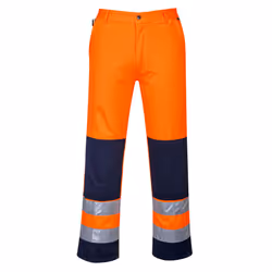Portwest Calais Hi-Vis Trousers - Orange/Navy, XL