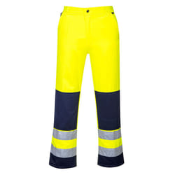 Portwest Calais Hi-Vis Trousers - Yellow/Navy, M