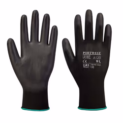 Portwest PU Palm Gloves, Colour: Black, Size: 2X-Large
