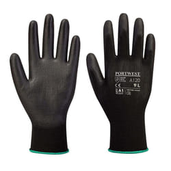 Portwest PU Palm Gloves, Colour: Black, Size: 2X-Large