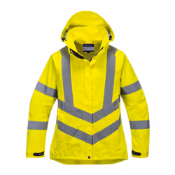 Portwest LW70 Women's Hi Vis Reflective Waterproof Rain Jacket Yellow