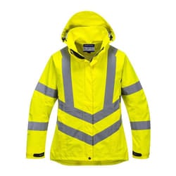 Portwest LW70 Women's Hi Vis Reflective Waterproof Rain Jacket Yellow