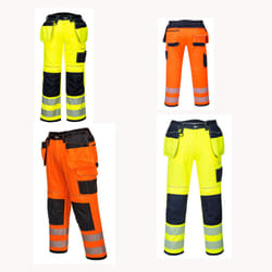 PORTWEST T501 PW3 Hi-Vis Holster Work Trouser SAFETY Knee Pads Pockets Contrast - 38"