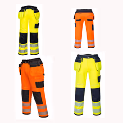 PORTWEST T501 PW3 Hi-Vis Holster Work Trouser SAFETY Knee Pads Pockets Contrast - 36"