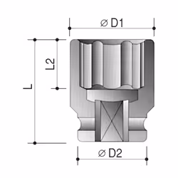 1-1/4" A/F Deep Impact Socket 1" Square Drive