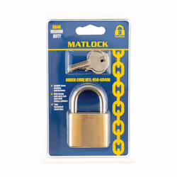Slimline Brass Key Padlock - 40mm