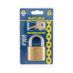Slimline Brass Key Padlock - 40mm