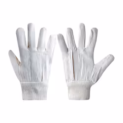 White Knitted Wrists Cotton Drill Gloves 8oz