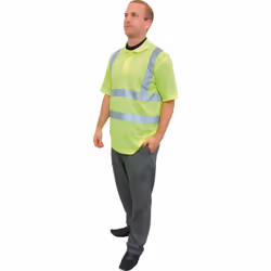 TUFFSAFE TFF-962-4733D, Shirt, Yellow, Xl, Clothing button, Polyester, EN ISO 20471:2013 Class 3/2
