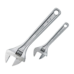 10"/6" Chromed Finish Adjustable Wrench Set
