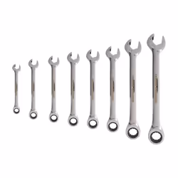 8-19mm Double Ratchet Combination Spanner Set, 8 Piece