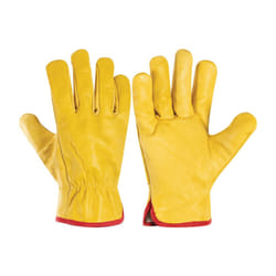Yellow Cowhide Unlined Drivers Gloves Size 10