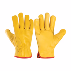 Yellow Cowhide Lined Drivers Gloves Size 10