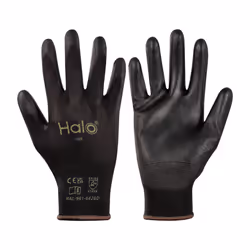 Black Nylon Lined PU Coated Gloves SZ-9