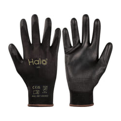 Black Nylon Lined PU Coated Gloves SZ-9