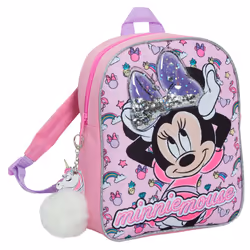 Disney Minnie Mouse Glitter Backpack Kids School Nursery Lunch Book Bag Rucksack - One Size
