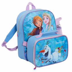 Girls Disney Frozen 2 Backpack + Lunchbag + Water Bottle Matching 3 Piece Set - One Size