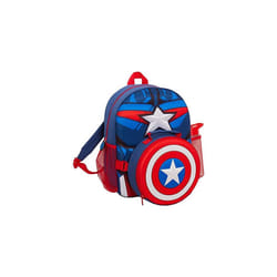 Kids Captain America School Backpack with Marvel Shield Cooler Lunch Box and Water Bottle - Official Avengers Boys Girls Teens Rucksack Matching
