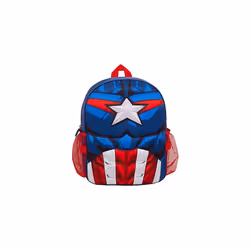 Kids Captain America School Backpack with Marvel Shield Cooler Lunch Box and Water Bottle - Official Avengers Boys Girls Teens Rucksack Matching