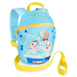 Toddler Backpack with reins | Baby Reins Backpack | Unisex Nursery Toddler Bag with reins for boy Girls | Cocomelon Baby JJ Tomtom Bath Time Design,