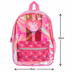 Peppa Pig Transparent Backpack Girls Swim Bag Kids Clear Wipeable Nursery Bag