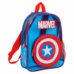 Captain America Transparent Backpack Boys Swimming Bag Clear School Rucksack - One Size